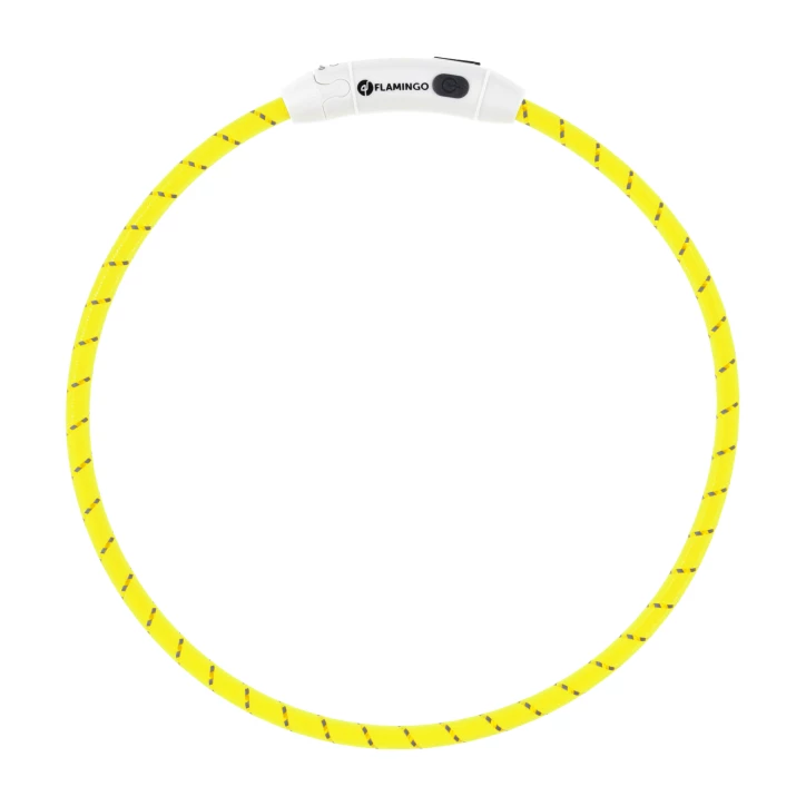 Obroża led dla psa Flamingo Leora żółta