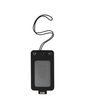 Pokrowiec na identyfikator M-Tac z przezroczystym panelem czarny