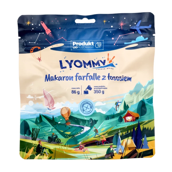 Żywność liofilizowana Lyommy Makaron farfalle z łososiem 350 g