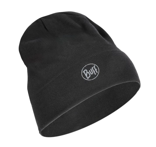 Czapka unisex BUFF Merino Midweight Hat Solid czarna