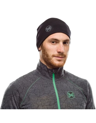Czapka unisex BUFF Merino Midweight Hat Solid czarna
