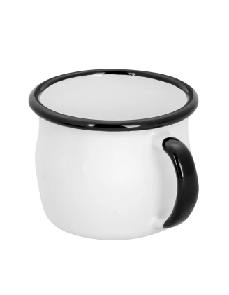 Kubek emaliowany Alpinus Ryś biały - stylowy kubek dla każdej okazji!