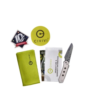 Nóż na szyję Civivi D-Art C21001-1 - stylowy srebrny nóż