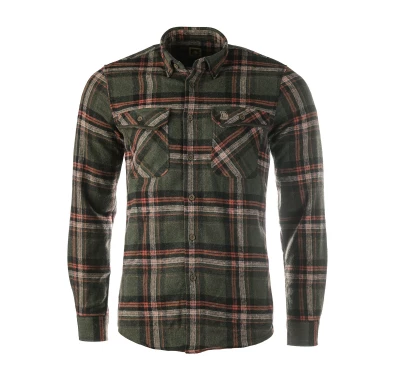 Koszula męska Tagart Jukon, flanelowa, zielona w biało-czerwoną kratę L