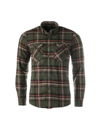 Koszula męska Tagart Jukon, flanelowa, zielona w biało-czerwoną kratę L