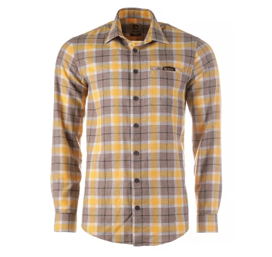 Koszula męska Tagart Sunny, flanelowa, w zółto-brązowoą kratę 3XL