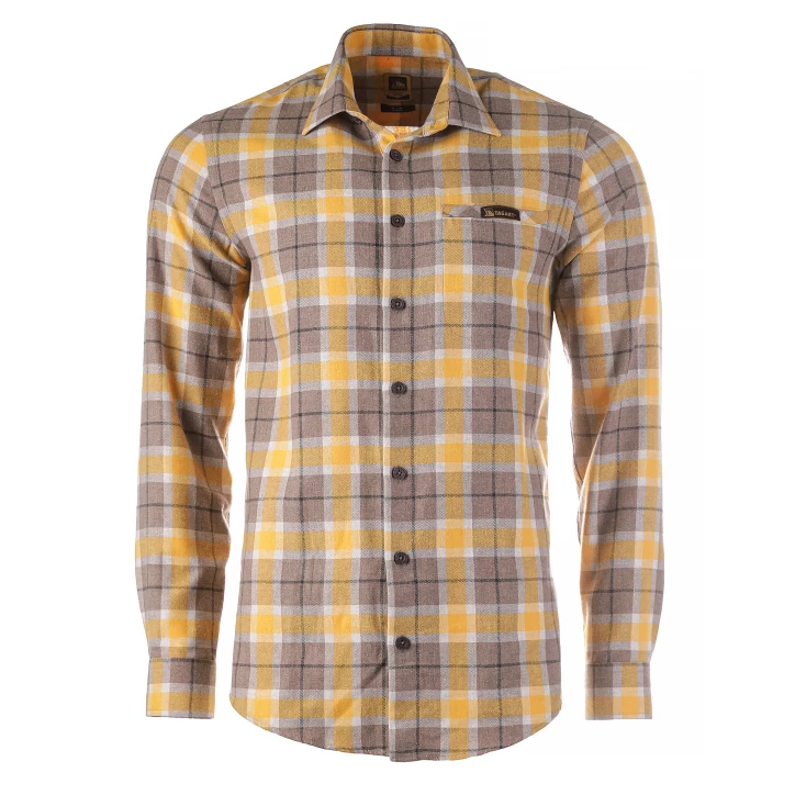 Koszula męska Tagart Sunny, flanelowa, w zółto-brązowoą kratę 3XL