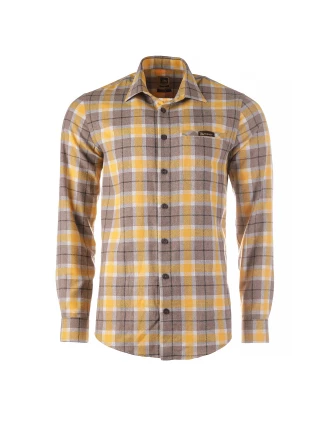 Koszula męska Tagart Sunny, flanelowa, w zółto-brązowoą kratę 3XL