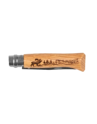Nóż Opinel 8 inox dąb seria Animal - jeleń: Stylowy i funkcjonalny!