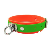 Obroża tropowa 4wild.eu BioThane 38 mm 38-52 cm pomarańczowo - zielona Obroża tropowa 4wild.eu BioThane 38 mm 38-52 cm pomarańczowo - zielona