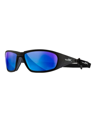 Okulary polaryzacyjne Wiley X Boss Captivate CCBOS09 blue mirror, czarne oprawki