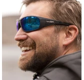 Okulary polaryzacyjne Wiley X Boss Captivate CCBOS09 blue mirror, czarne oprawki