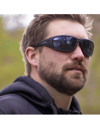 Okulary taktyczne Wiley X Boss CCBOS06 grey silver flash, czarne oprawki