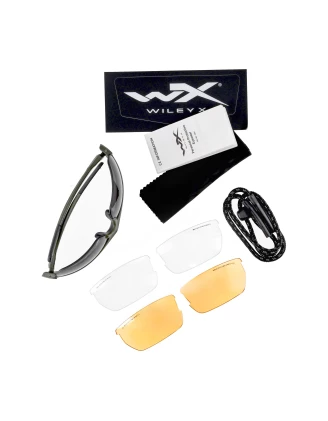 Okulary taktyczne Wiley X Valor 2.5 CHVAL06G grey / clear / light rust, zielone oprawki