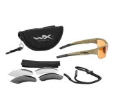 Okulary Wiley X Valor 2.5 CHVAL06T grey / clear / light rust, jasnobrązowe oprawki Okulary Wiley X Valor 2.5 CHVAL06T grey / clear / light rust, jasnobrązowe oprawki