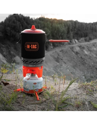 Palnik gazowy M-Tac z kociołkiem - kompaktowe i praktyczne rozwiązanie