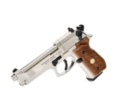 Pistolet wiatrówka Beretta M92 FS nickel/wood 4,5 mm Diabolo CO2