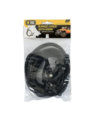 Sznur M-Tac Elastyczny Z Haczykami Black (2 szt.)