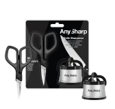Zestaw ostrzałka AnySharp classic srebrna plus mini nożyczki 
