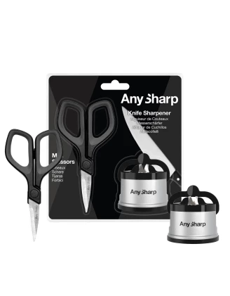 Zestaw ostrzałka AnySharp + mini nożyczki - idealne narzędzia!