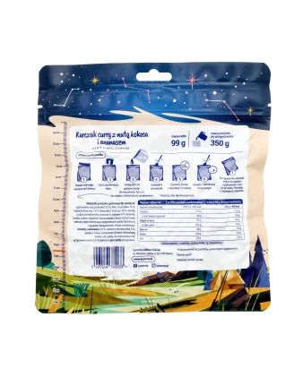 Żywność liofilizowana Lyommy Kurczak curry z nutą kokosa i ananasem 350 g