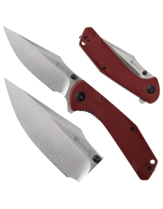 Nóż składany Sencut Actium SA02A - elegancki burgundowy nóż za mniej niż 60 znaków