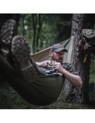 Hamak dwuosobowy: komfort i styl w kolorze zielono-brązowym!