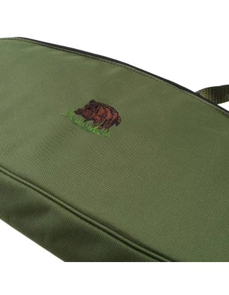 Pokrowiec Forsport na broń LPDK 15 1,25m, kolor oliwkowy, haft dzik w trawie, biza oliwkowa