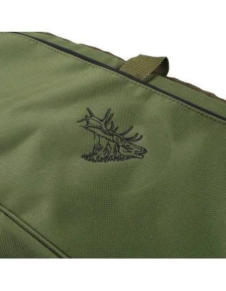 Pokrowiec Forsport na broń LPT9 03 1,44m termo+tłumik, kolor oliwkowy, haft głowa jelenia czarna, biza oliwkowa