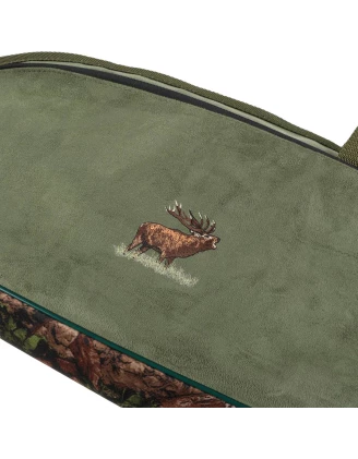 Pokrowiec Forsport na broń LPZKAM 07 1,25m, kam leśny/zamsz oliwkowy, haft jeleń ryczy w trawie