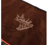 Pokrowiec Forsport na broń LPZKAM 08 1,25m, kam leśny/ zamsz brązowy, haft głowa jelenia beżowa, biza pomarańczowa