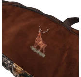 Pokrowiec Forsport na broń LPZKAM K01 1,12m, kolor brąz/kamuflaż haft duży jeleń stoi w trawie