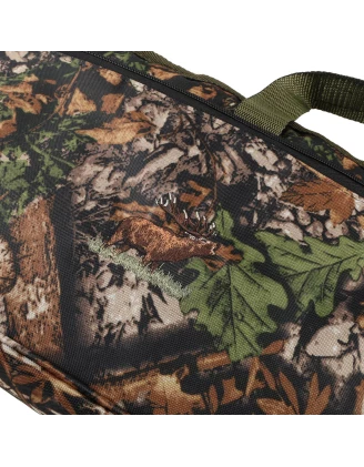 Pokrowiec na broń LPDK2KAM 03 1,25m, kolor kamuflaż leśny, haft jeleń ryczy w trawie, długa kieszeń