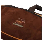 Pokrowiec na broń zamszowy L2ZPLUS K02 1,12m, kolor brązowy, haft jeleń ryczy w trawie