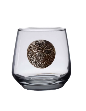 Szklanki do whisky Golden Fox Luna Jeleń zdobione odlewanym elementem 6 szt.