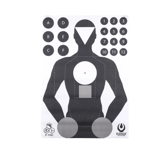 Tarcze strzeleckie Range Solutions Z-TAC 50szt Sylwetka Taktyczna