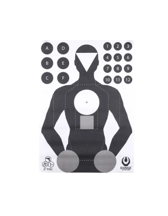 Tarcze strzeleckie Range Solutions Z-TAC 50szt Sylwetka Taktyczna