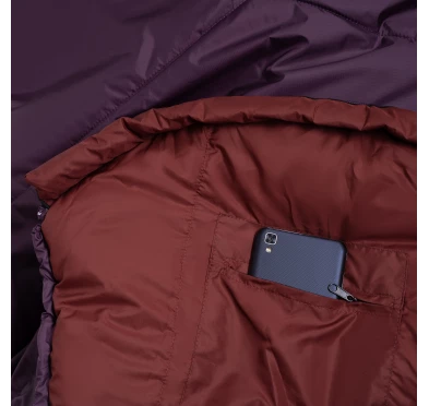 Śpiwór Alpinus Fiber Pro WS 1100 dla leworęcznych, burgundowy