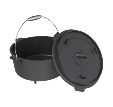 Kociołek wiszący z patelnią żeliwny 9 l