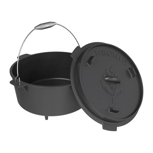 Kociołek wiszący z patelnią żeliwny 9 l