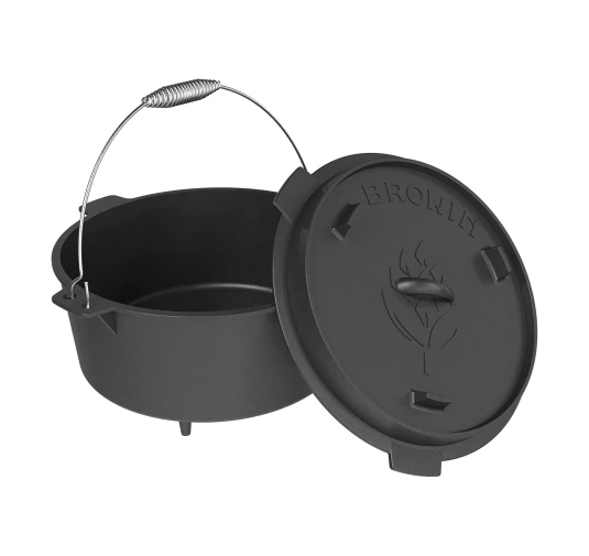 Kociołek wiszący z patelnią żeliwny 9 l