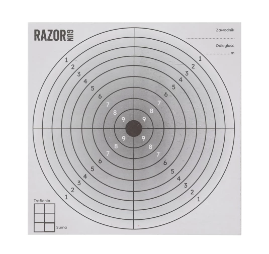 Komplet 100 x tarcza strzelecka RGun 14x14 czarny środek