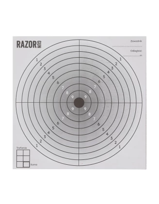 Komplet 100 x tarcza strzelecka RGun 14x14 czarny środek