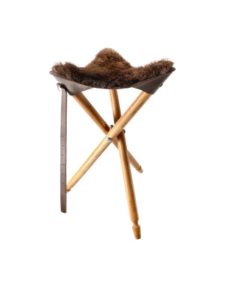 Krzesło Acropolis z siedziskiem z naturalnego futra bobra