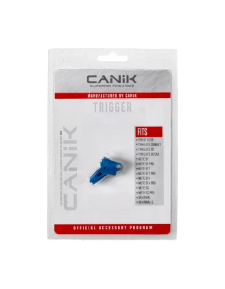 Aluminiowy spust Canik Advanced 90 stopni sky blue MMAC-638