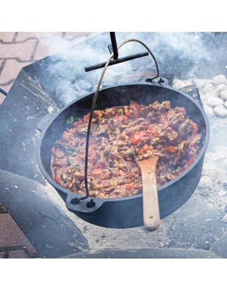 Kociołek wiszący z patelnią żeliwny 9 l