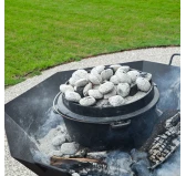 Kociołek wiszący z patelnią żeliwny 9 l