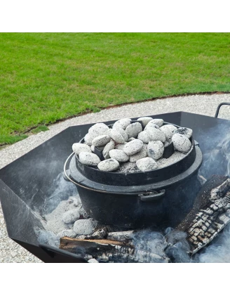 Kociołek wiszący z patelnią żeliwny 9 l