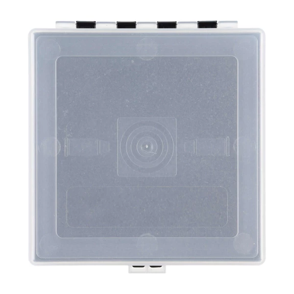 Pudełko transportowe Megaline 11x11x3,5 cm, czarno-przezroczyste, z gąbką „szczęki rekina”