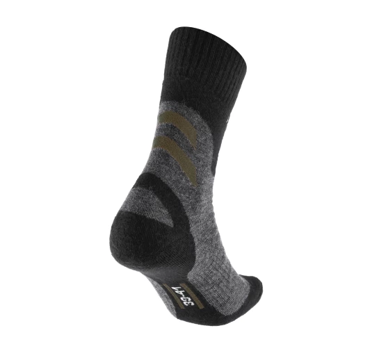 Skarpety Męskie Brubeck Trekking Merino – Grafitowo-Khaki 45-47, Całoroczne